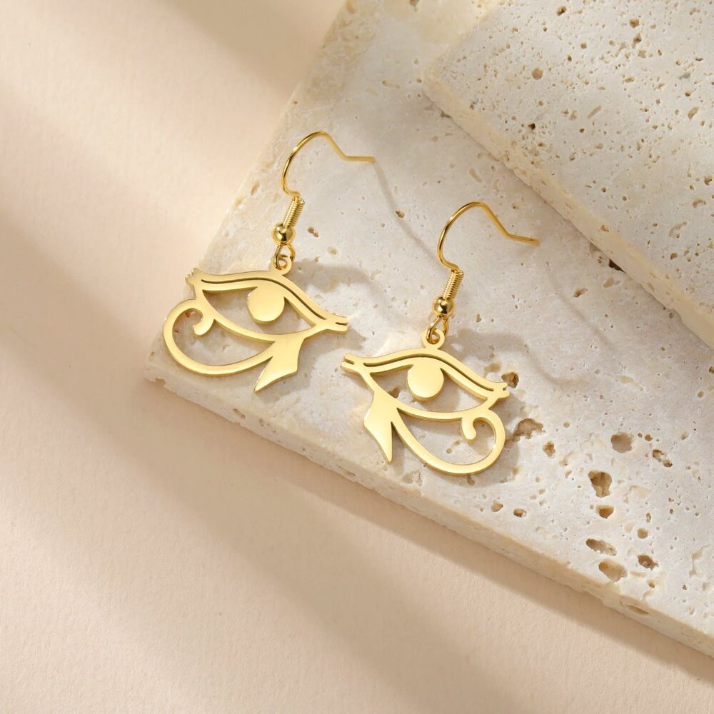 Egyptian Eye of Horus Stainless Steel Earrings